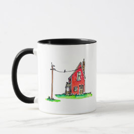 Caneca Casa Vermelha Pequena com Linha de Alimentação