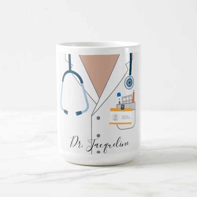 caneca casaco personalizada do médico (Centro)