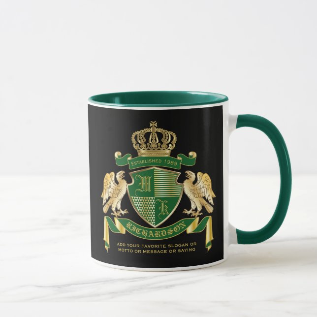 Caneca Casaco personalizado do emblema da águia Dourada v (Direita)