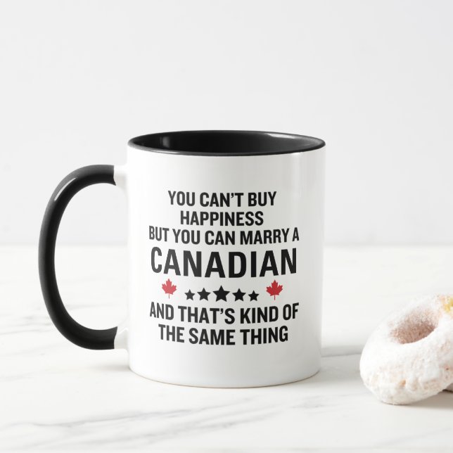 Caneca Casado de aniversário engraçado canadense (Com Donut)