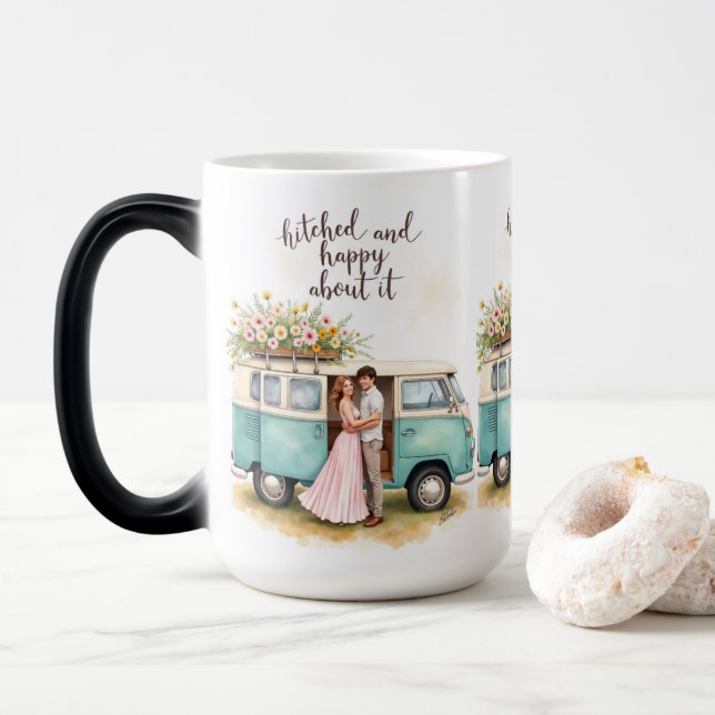 Caneca Casado e Feliz em Viagens (Com Donut)