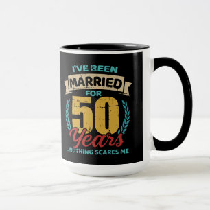Caneca Casado por 50 anos de casamento em ouro