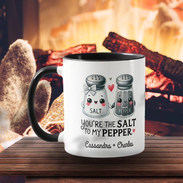 Caneca Casais Engraçados Oferecem "Sal to My Pepper" Pers (Funny Couples Gift "Salt to My Pepper" Customized Mug)