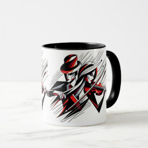 Caneca Casal Abstrato com Violino