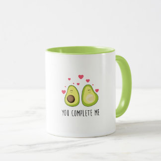 Caneca Casal bonito do abacate, abacate, amor, presente,