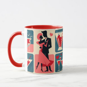 Caneca Casal Dançando no Dia dos Namorados em Estilo Mode