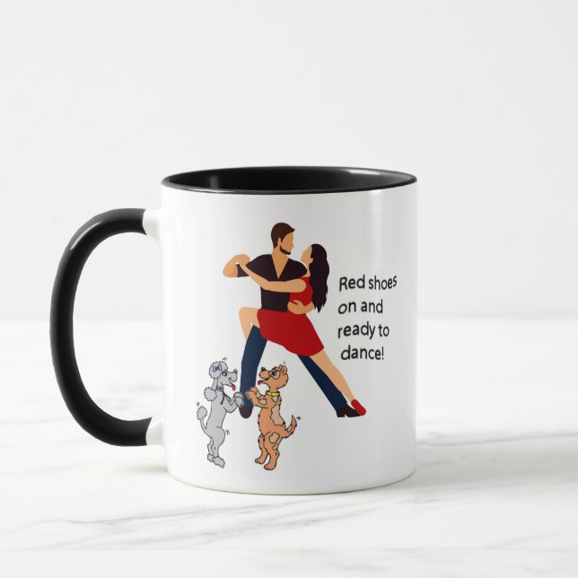 Caneca Casal Dançar Tango E Cães Dançantes Café Mug (Esquerda)