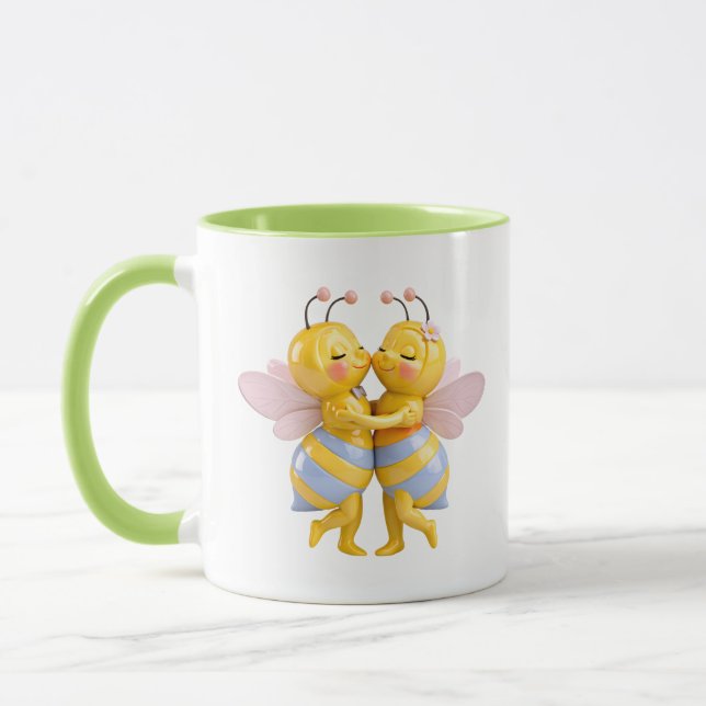 Caneca Casal de abelhas gentis se abraçando (Esquerda)