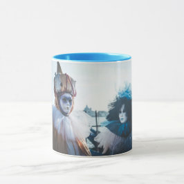 Caneca Casal de máscaras de carnaval em Veneza, Itália