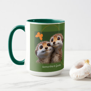 Caneca Casal de Suricatas Juntos Para Sempre Agora e Semp