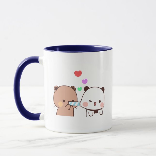 Caneca Casal de urso Panda, bubu e abraços dudu (Esquerda)