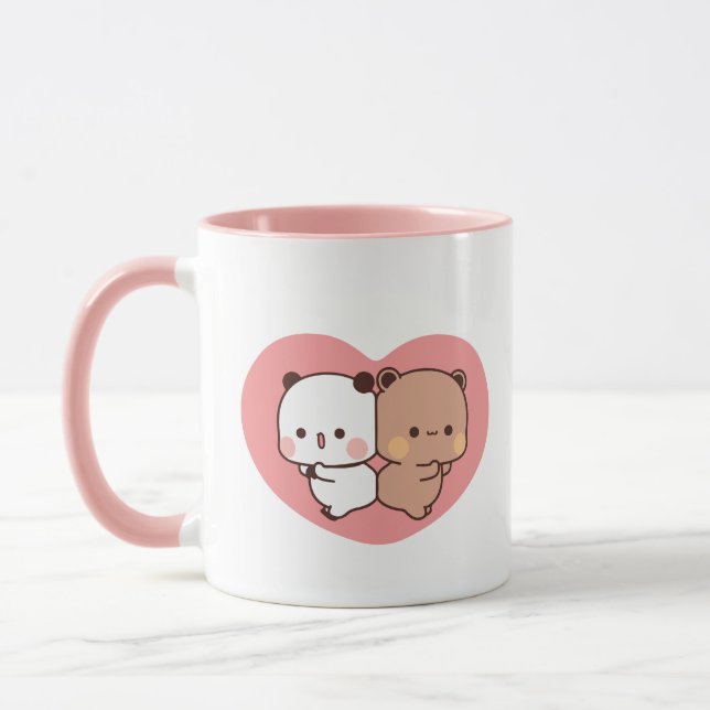 Caneca Casal de urso Panda, bubu e abraços dudu (Esquerda)