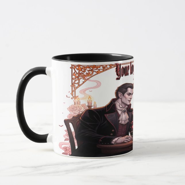 Caneca Casal de Vampiro Adorava Design Halloween Dracula  (Esquerda)