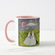 Casal Fantasma com Flores Art Mug