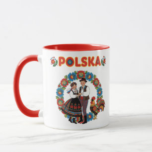 Caneca Casal Folclórico Polonês Łowicz Art