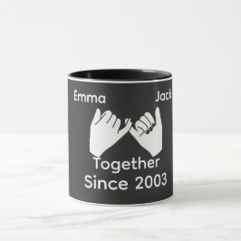 Caneca Casal personalizado com nomes e ano personalizados