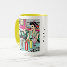 Casal retrô da década de 1950 no Jantar