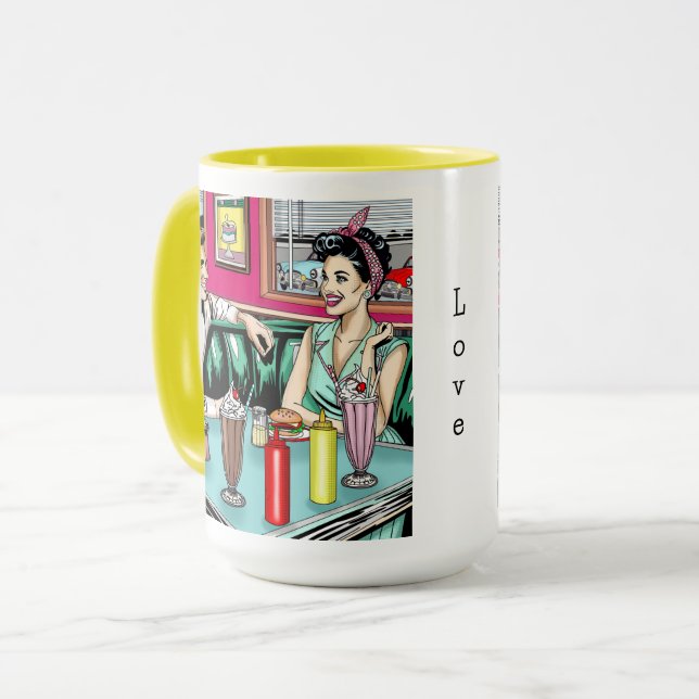 Caneca Casal retrô da década de 1950 no Jantar (Frente Esquerda)