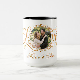 Caneca Casal Romântico Aniversário de Casamento Personali