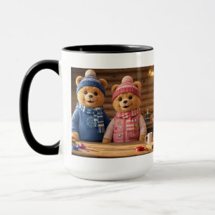 Caneca Casal Urso Aconchegante   A Família Frosty
