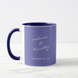 Caneca Casamento Azul de Periwinkle Minimalista Simples