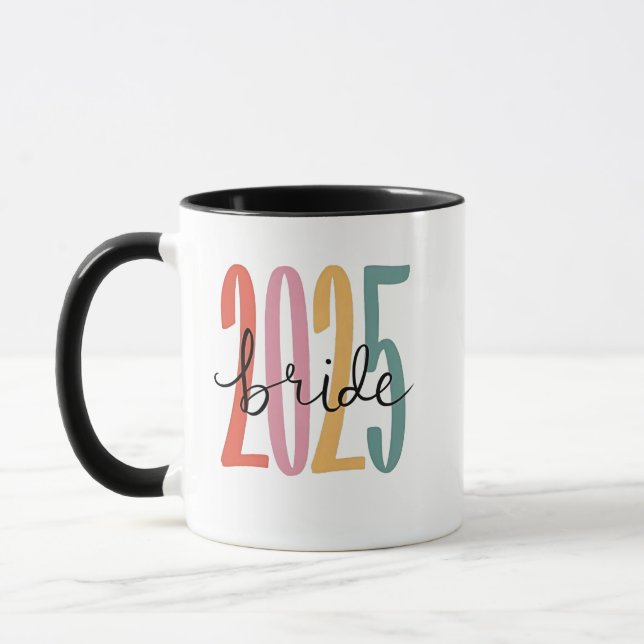 Caneca casamento de Anúncio de casamento da noiva de 2025 (Esquerda)