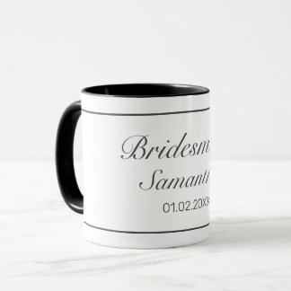 Caneca Casamento de Branca Negra Moderna Minimalista