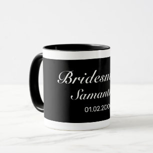 Caneca Casamento de Branca Negra Moderna Minimalista