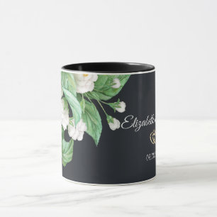 Caneca Casamento de Flores Brancas
