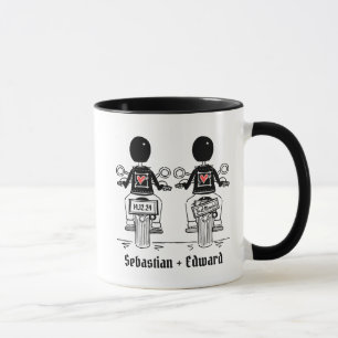 Caneca Casamento de motocicleta personalizado de dois gru