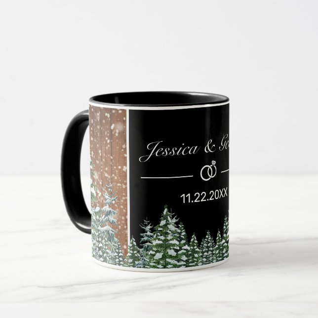 Caneca Casamento de Pinus Neves e Floresta Negra (Frente Esquerda)