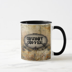 Caneca casamento do cowboy do oeste com arame farpado