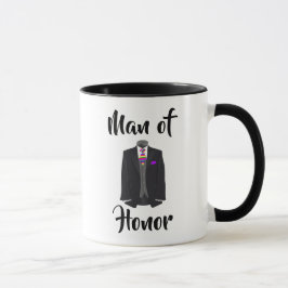 Caneca Casamento do Homem de Honra Rainbow Tie Tuxedo