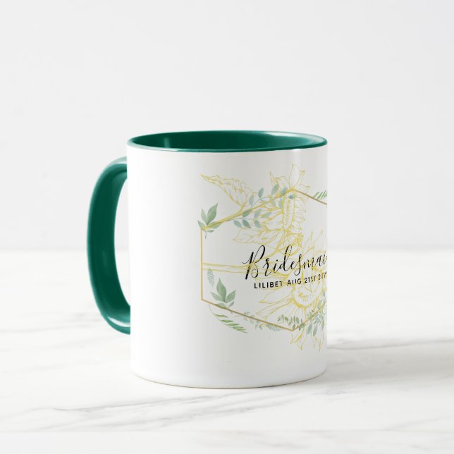 Caneca Casamento Dourado de Sage, Greenery Sage (Frente Esquerda)