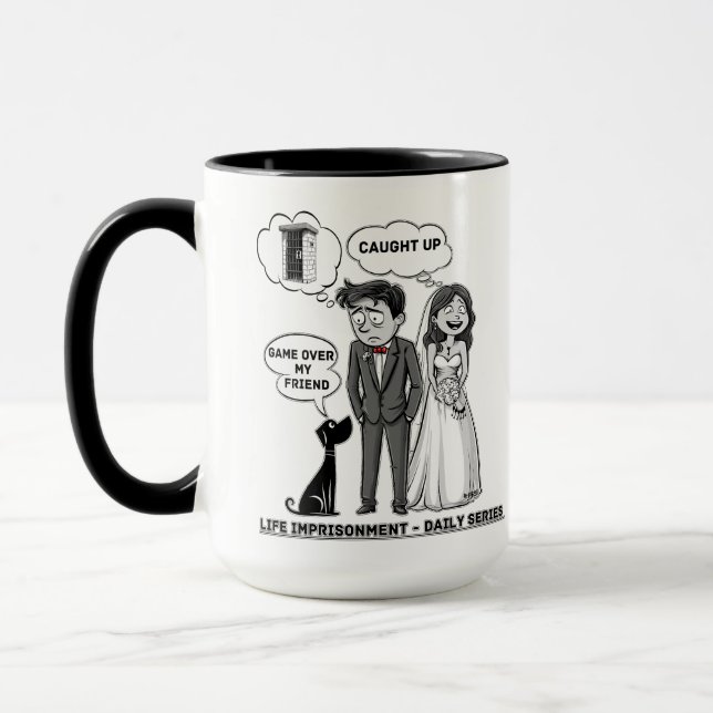 Caneca Casamento feliz engraçado (Esquerda)