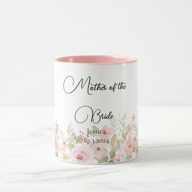 Caneca Casamento Flaoral Personalizado Elegante (Centro)