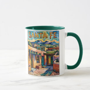 Caneca Casas de Adobe de Santa Fe ao Estilo de Van Gogh N