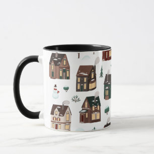 Caneca Casas de neve de inverno de Natal