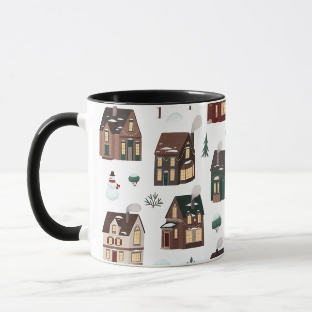 Caneca Casas de neve de inverno de Natal (Esquerda)