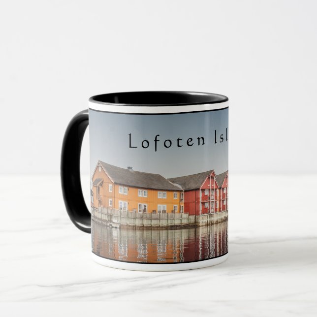 Caneca Casas norueguesas de Souvenir (Frente Esquerda)