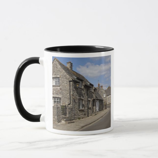 Caneca Casas, vila de Corfe Castle, Dorset, Inglaterra, (Esquerda)