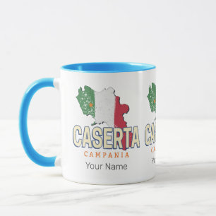 Caneca Caserta Itália Retro Campania Mapa Vintage Souveni
