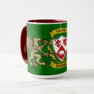 Caneca Cassidy Escudo Irlandês & Griffins Personalizados 