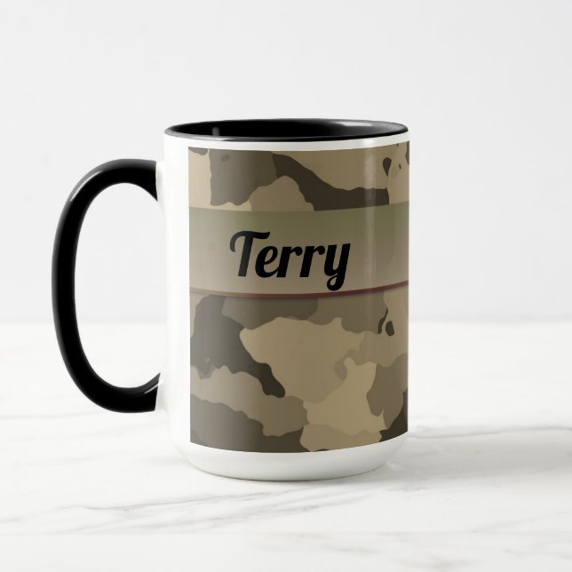 Caneca Castanho Clássico Personalizado e Tan Camo (Esquerda)