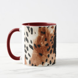 Caneca Castanho-Creme-Animal Cowhide