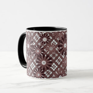 Caneca Castanho, padrão das flores