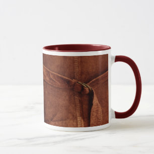 Caneca Castanho Suede Com Precinta E Fivela