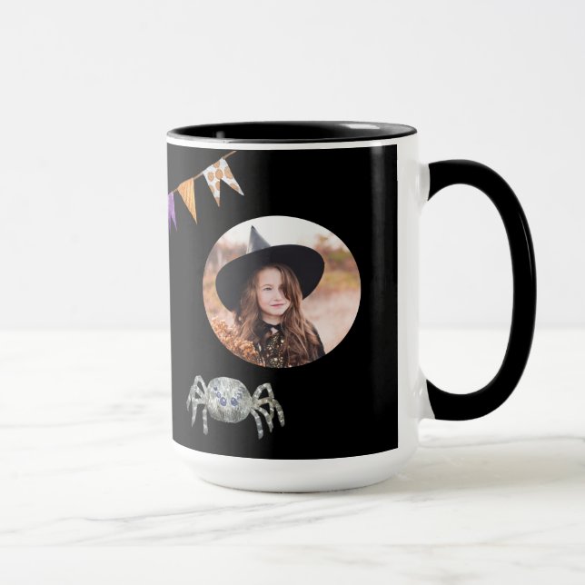 Caneca Castelo de Foto Temático de Halloween Aranha Assus (Direita)