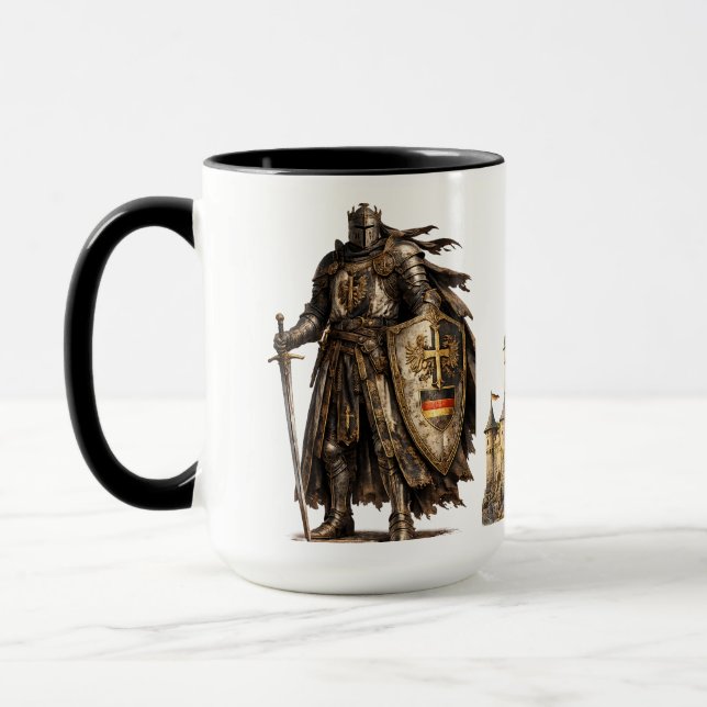 Caneca Castelo Medieval Cavaleiro Fantasia Histórico Quin (Esquerda)