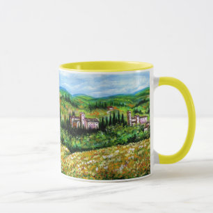 CANECA CASTELOS NA PAISAGEM CHIANTI, CAMPOS AMARELOS